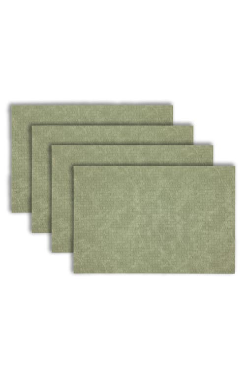 Dainty Home Faux Leather Reversible Set Of 4 Placemats In Reversible Zen