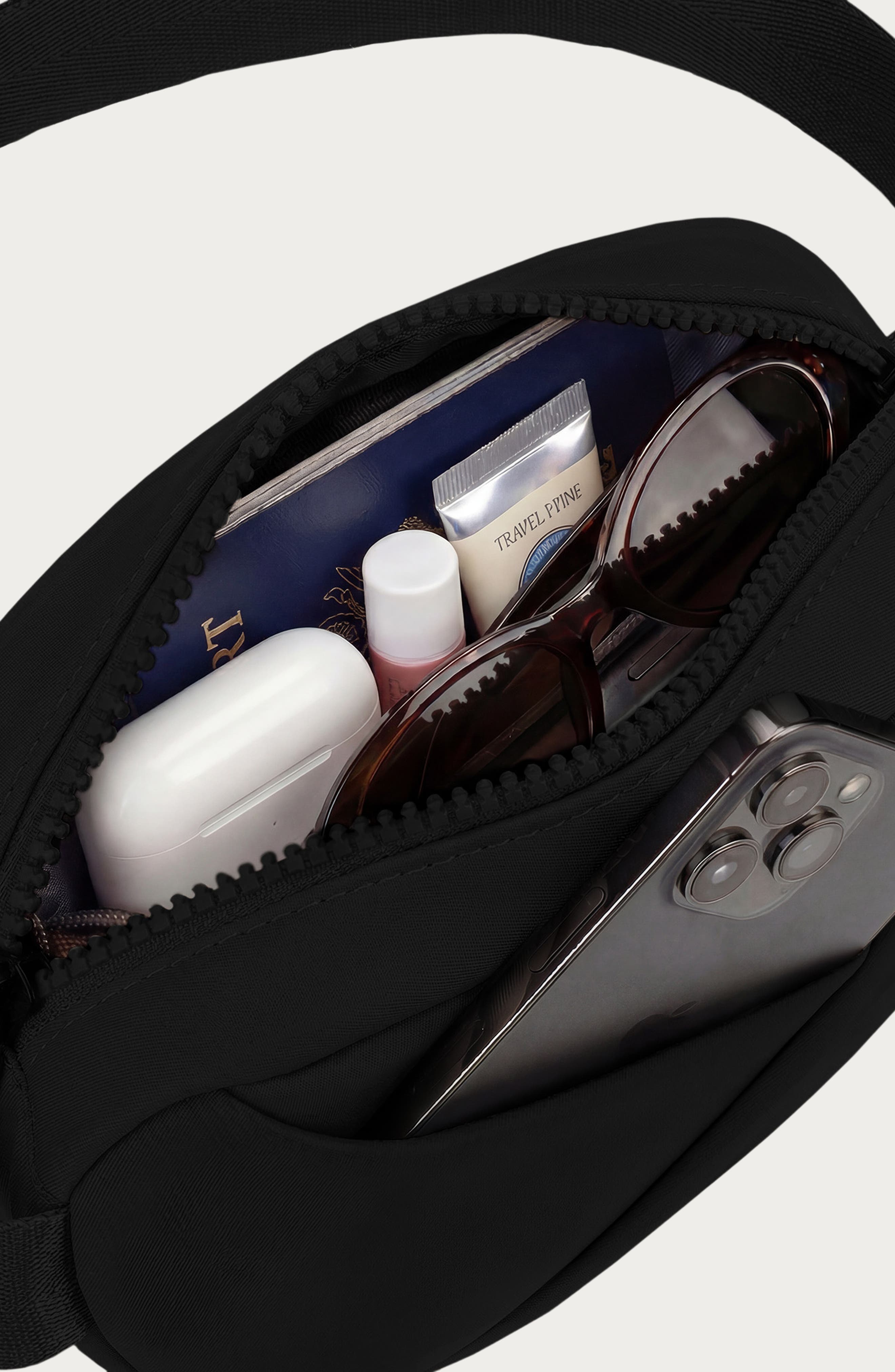 Lux and Nyx Origami Sling Bag and Belt Bag For Women, Alternate, color, Black