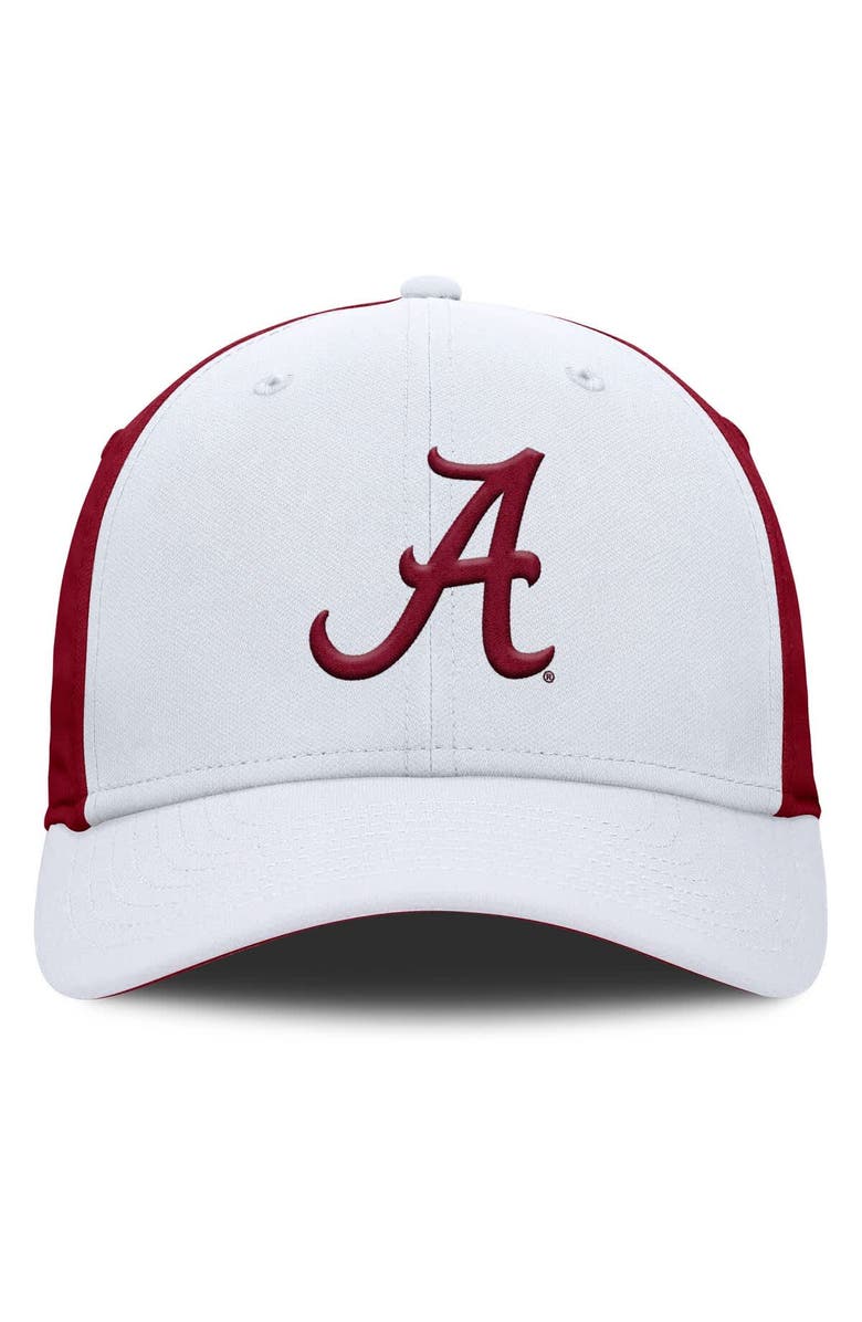 Nike Men's Nike White/Crimson Alabama Crimson Tide 2025 Sideline Rise Local Performance Flex Hat, Alternate, color, White