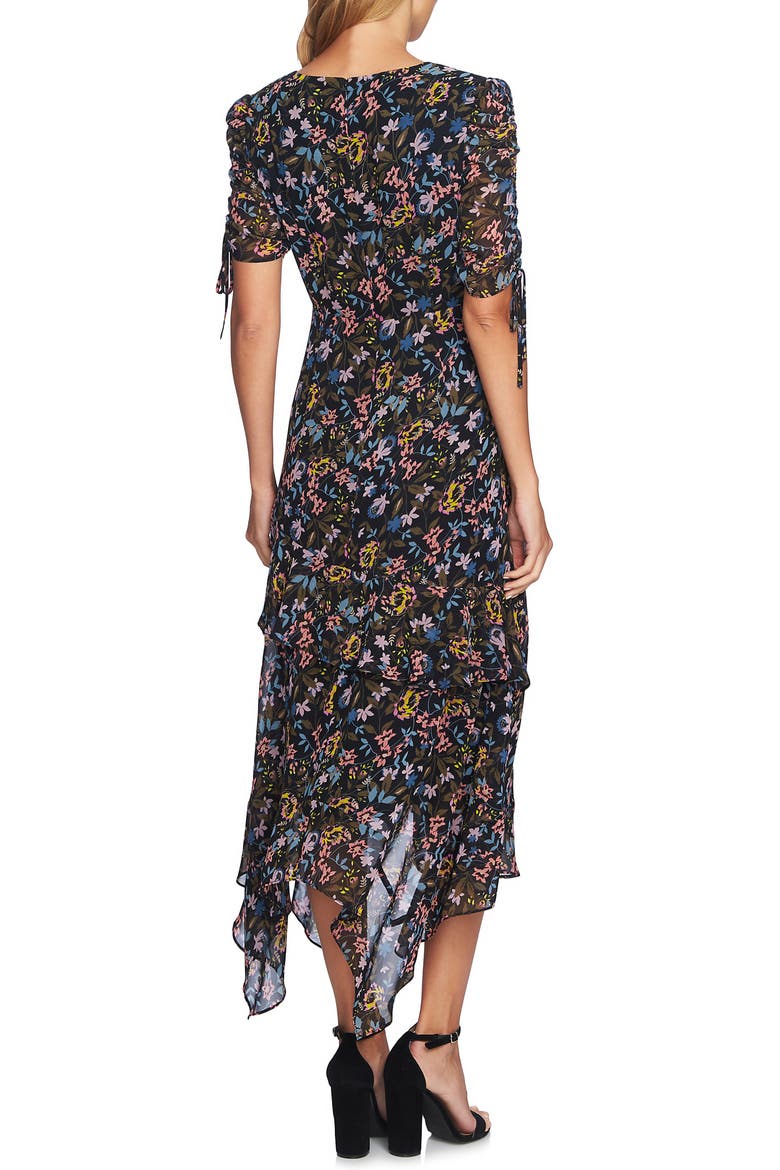 Tiered Ruffle Maxi Dress, Alternate, color, CAVIAR