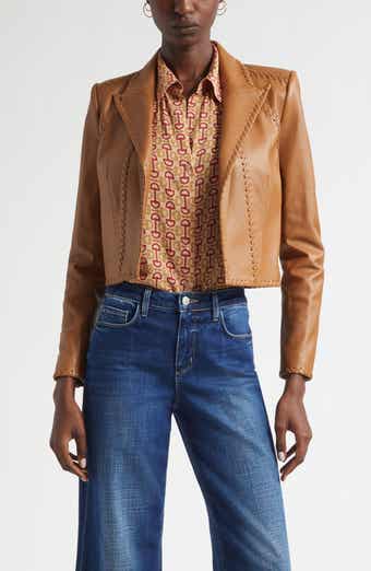 Dulcie Whipstitch Leather Jacket