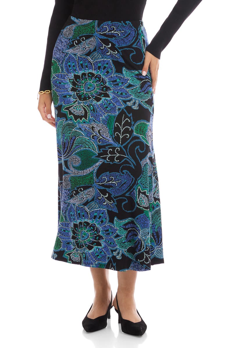Karen Kane Floral Print Bias Cut Midi Skirt, Main, color, Print