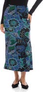 Karen Kane Floral Print Bias Cut Midi Skirt