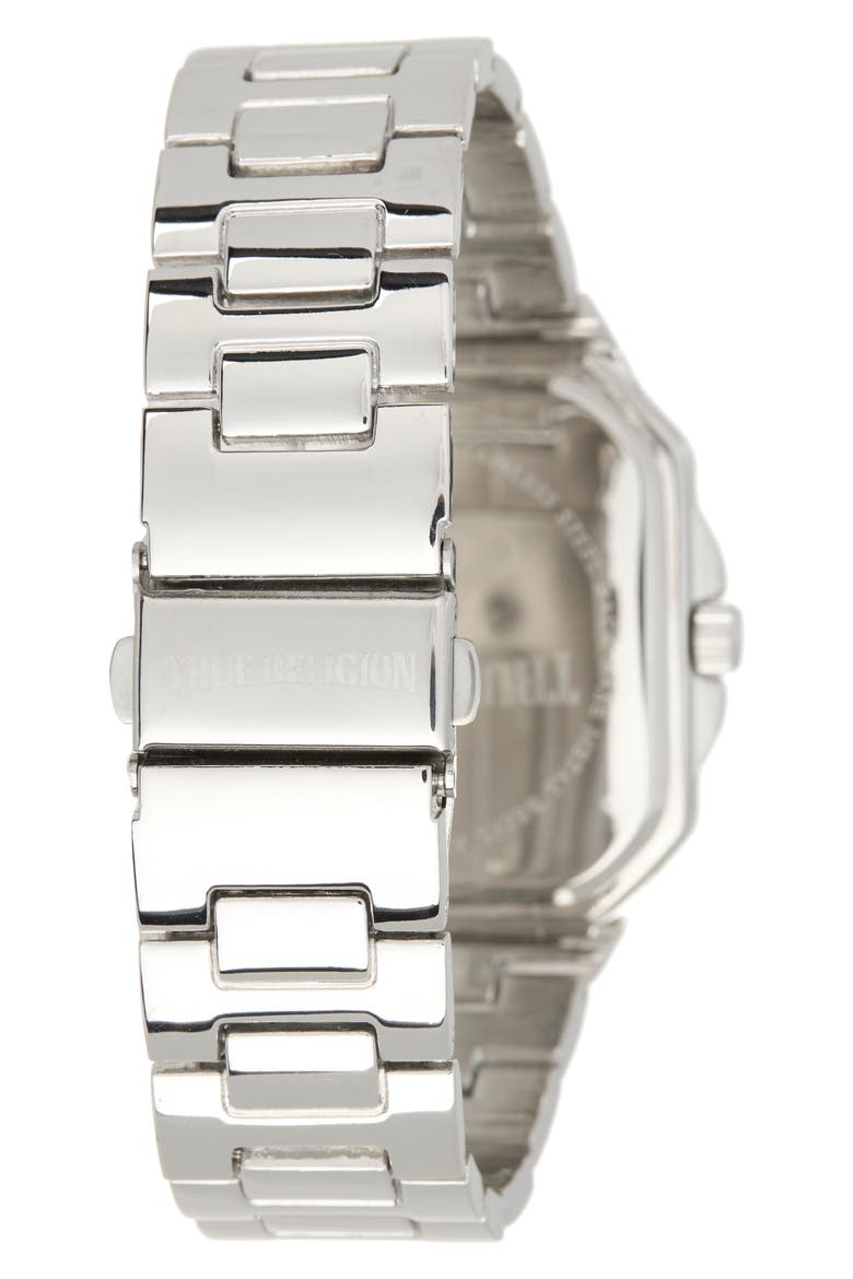 Square Quartz Bracelet Watch, 40mm, Alternate, color, SILVER