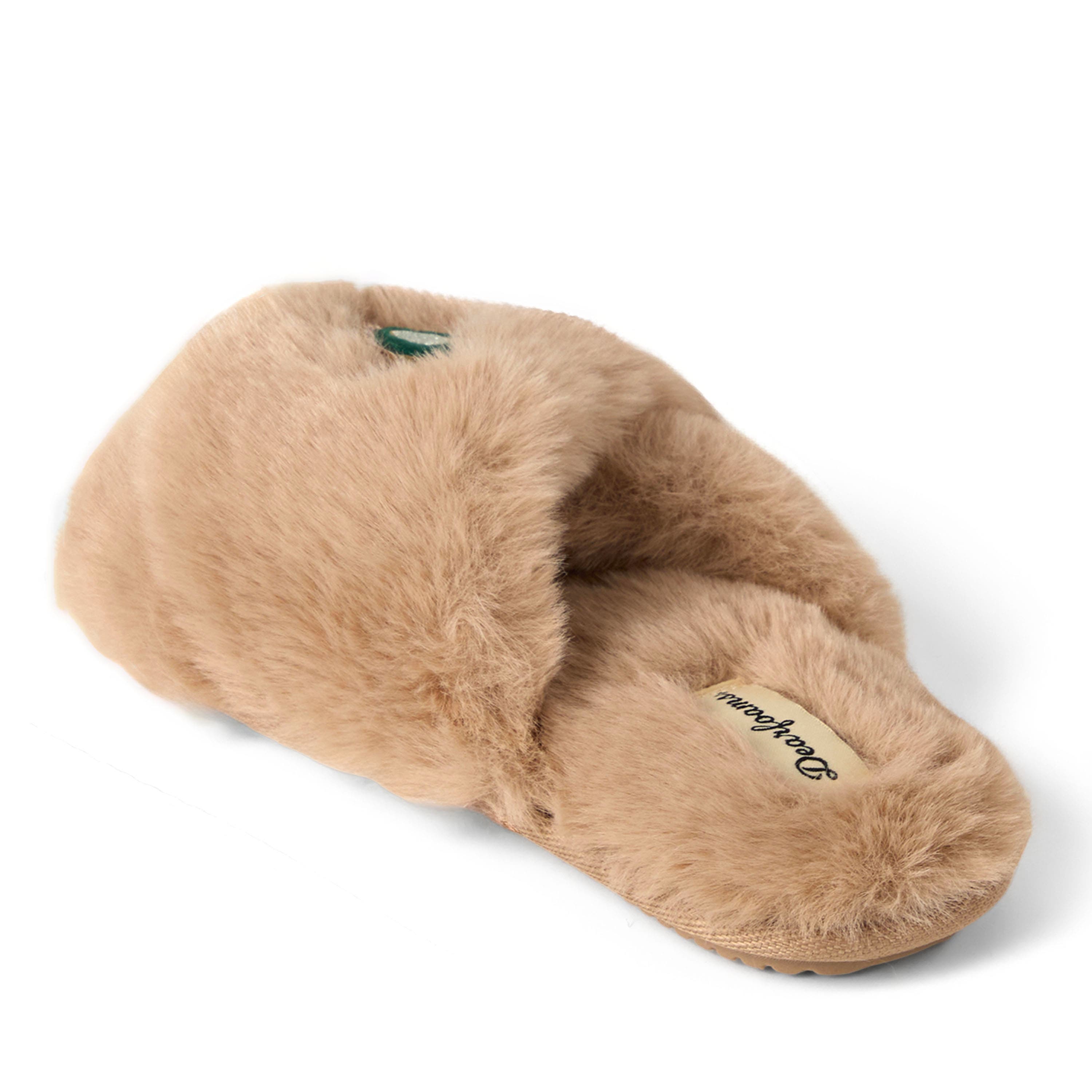 Fur Slide Slippers, Alternate, color, LATTE