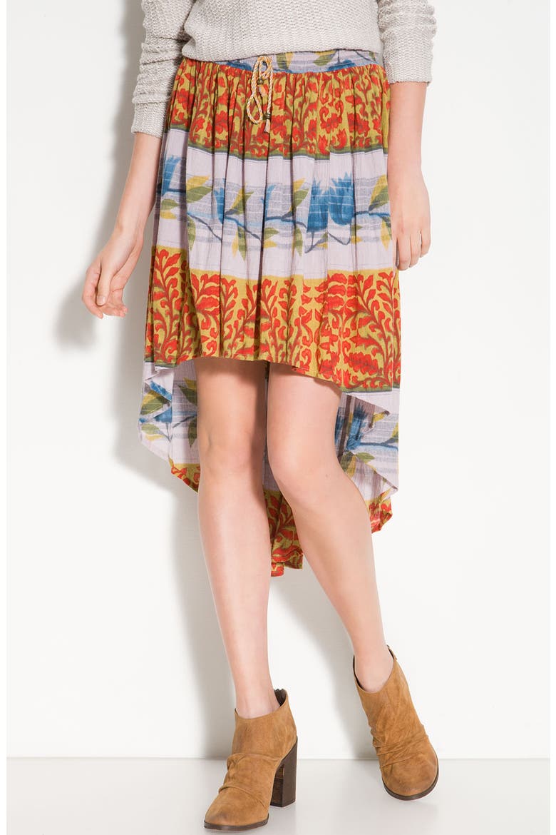'Zen Garden' Vintage Print Skirt, Main, color, TAUPE COMBO