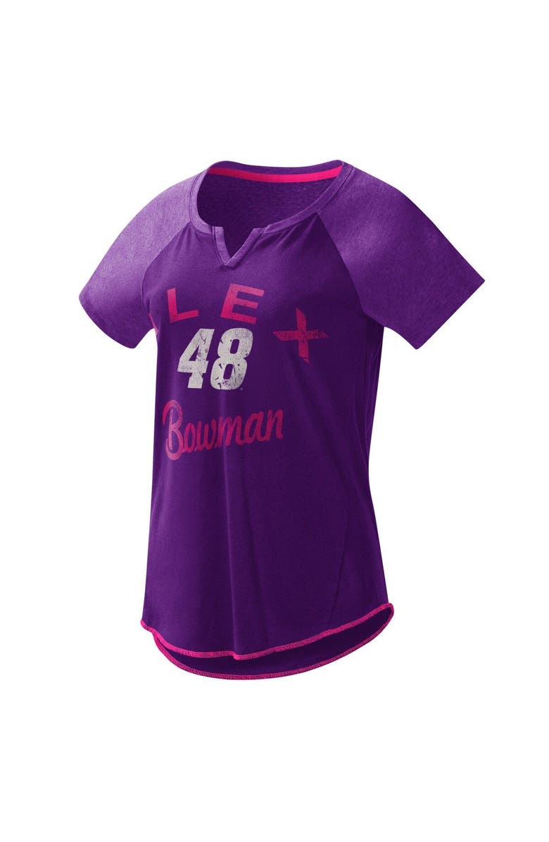 G-III 4HER BY CARL BANKS Women's G-III 4Her by Carl Banks Purple Alex Bowman Grand Slam Tri-Blend Notch V-Neck T-Shirt, Main, color, Purple