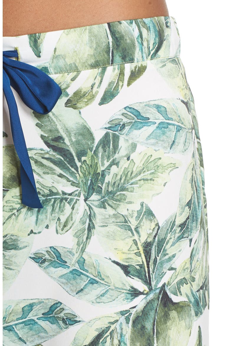 Cropped Pajamas, Alternate, color, WHITE PACIFIC PALM