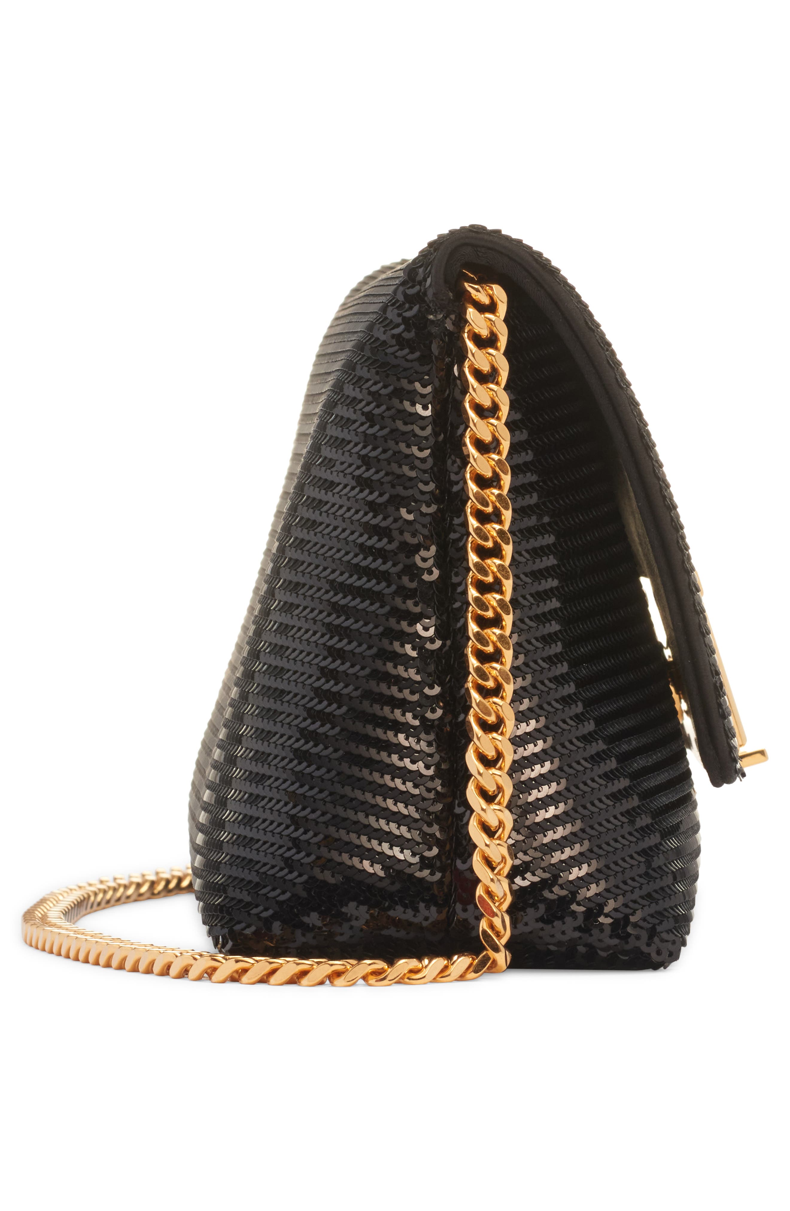 TOM FORD Mini Nobile Sequin Clutch, Alternate, color, 1N001 Black