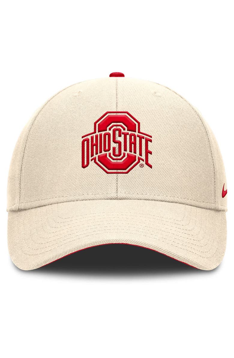Nike Men's Nike Natural Ohio State Buckeyes Rise Primetime Performance Trucker Adjustable Hat, Alternate, color, Natural