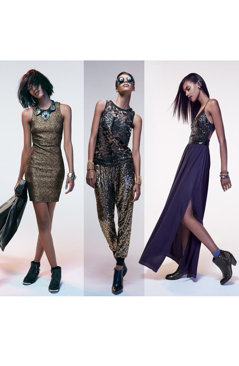 WAYF Crop Sequin Track Pants, Alternate, color,