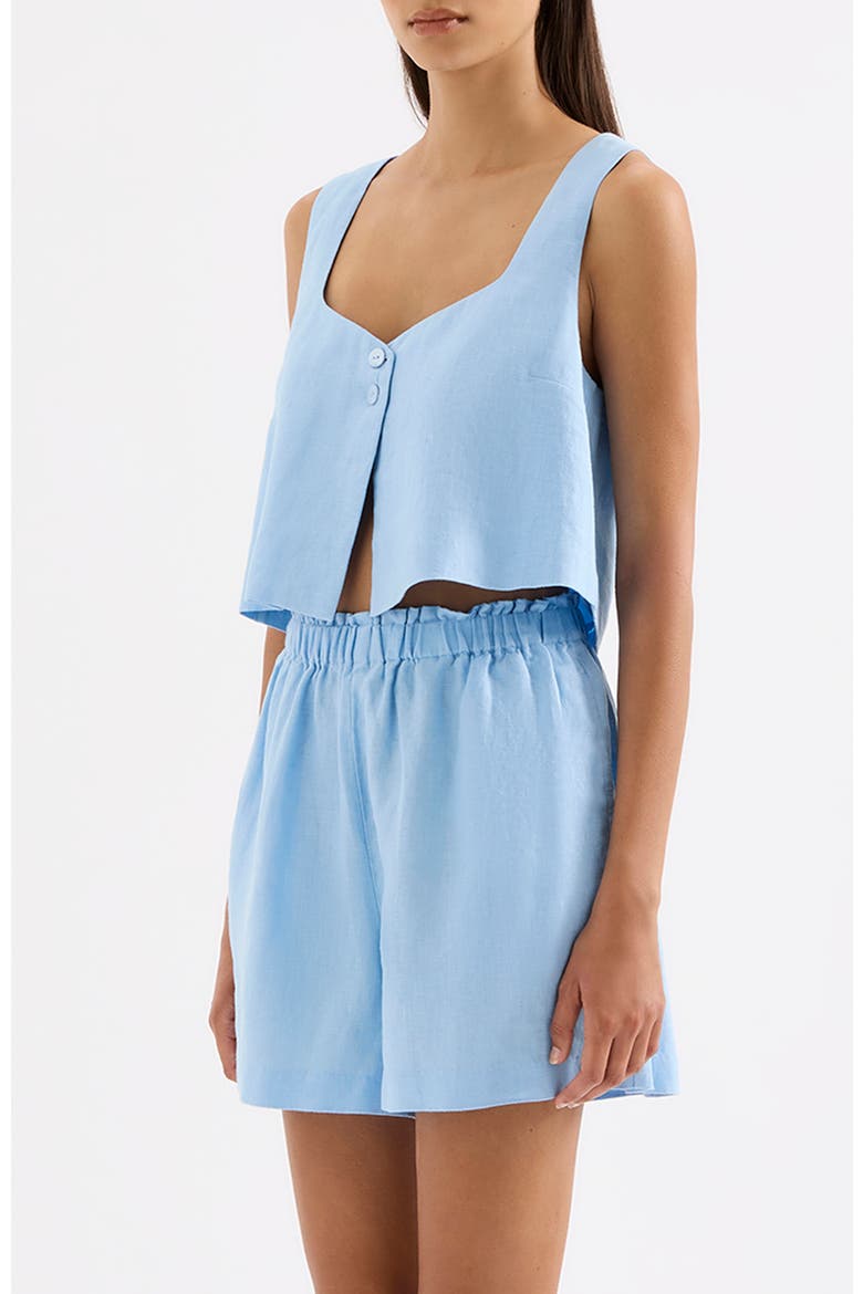 Theo Linen Top, Alternate, color, Bermuda