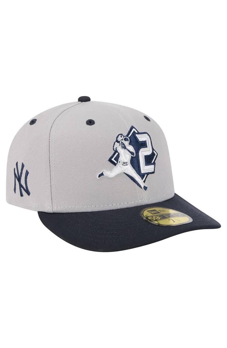 New Era Men's New Era Derek Jeter Gray New York Yankees 59FIFTY Fitted Hat, Alternate, color,