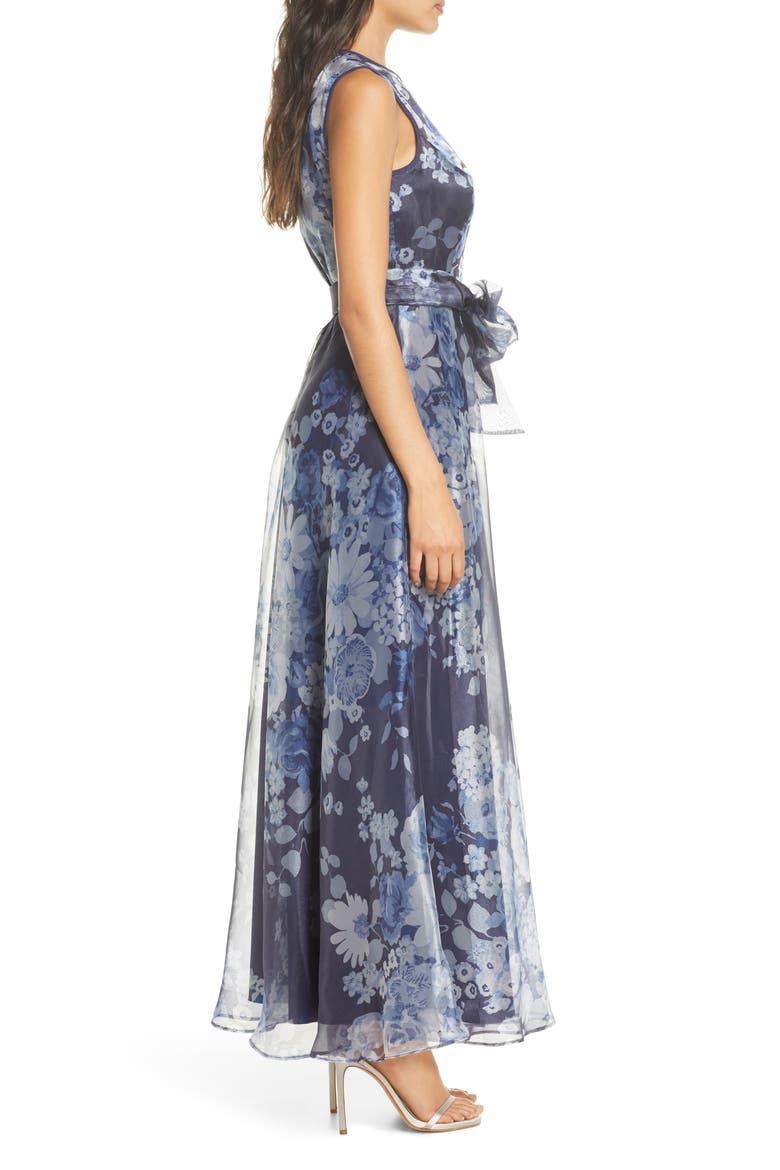 Floral Organza Jumpsuit, Alternate, color, NAVY MULTI