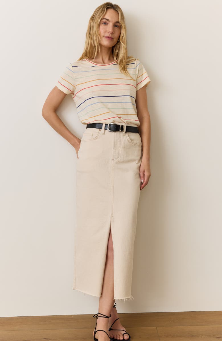 Marine Layer Swing Crewneck T-Shirt, Alternate, color, Rainbow Stripe