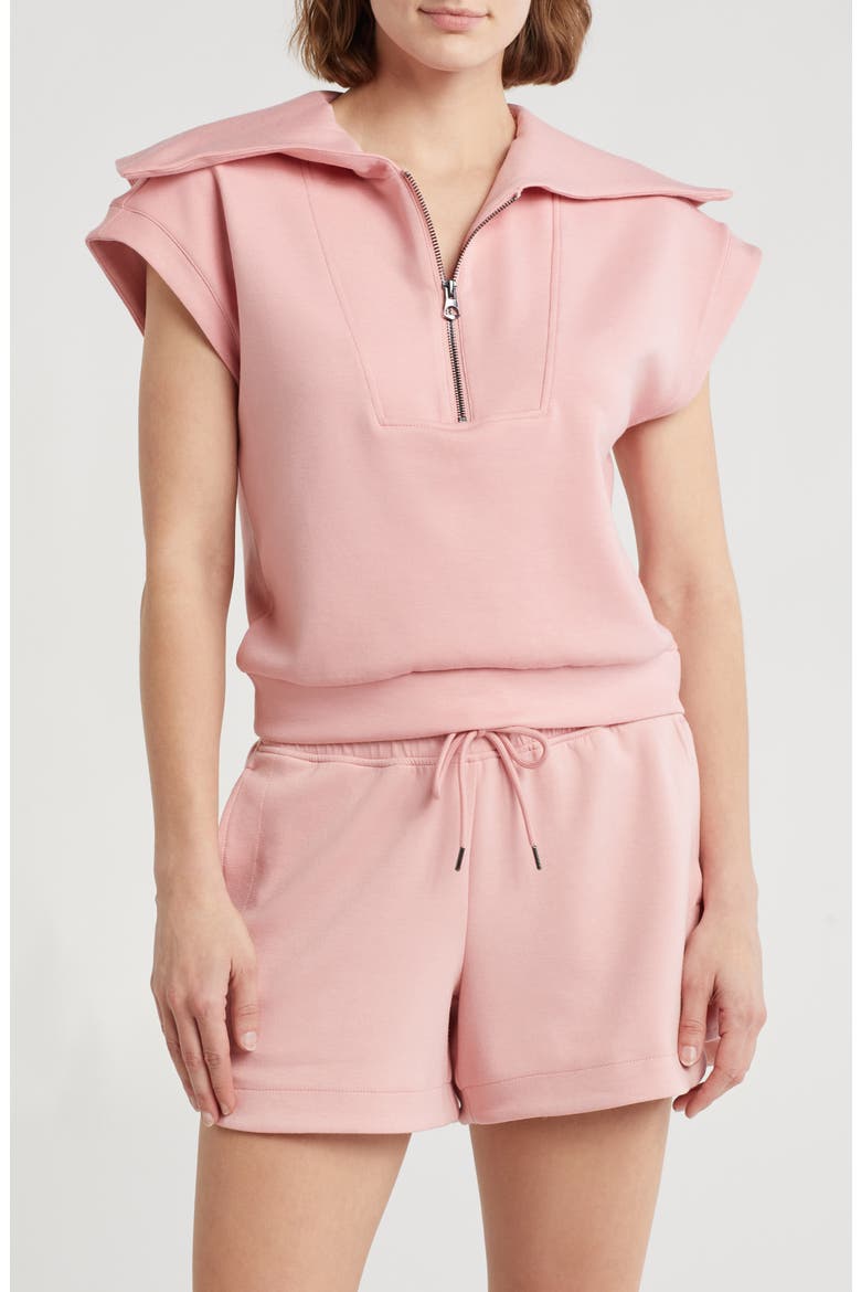 Monaco Scuba Knit Half Zip Pullover, Main, color, BLUSH