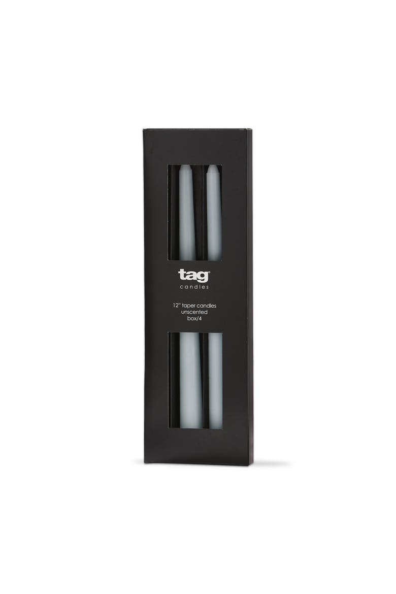 Color Studio Traditional Taper Candles Light Blue Set of 4, Main, color, Blue