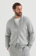 Brunello Cucinelli Cotton, cashmere and silk French terry double cloth hooded sweatshirt with zipper