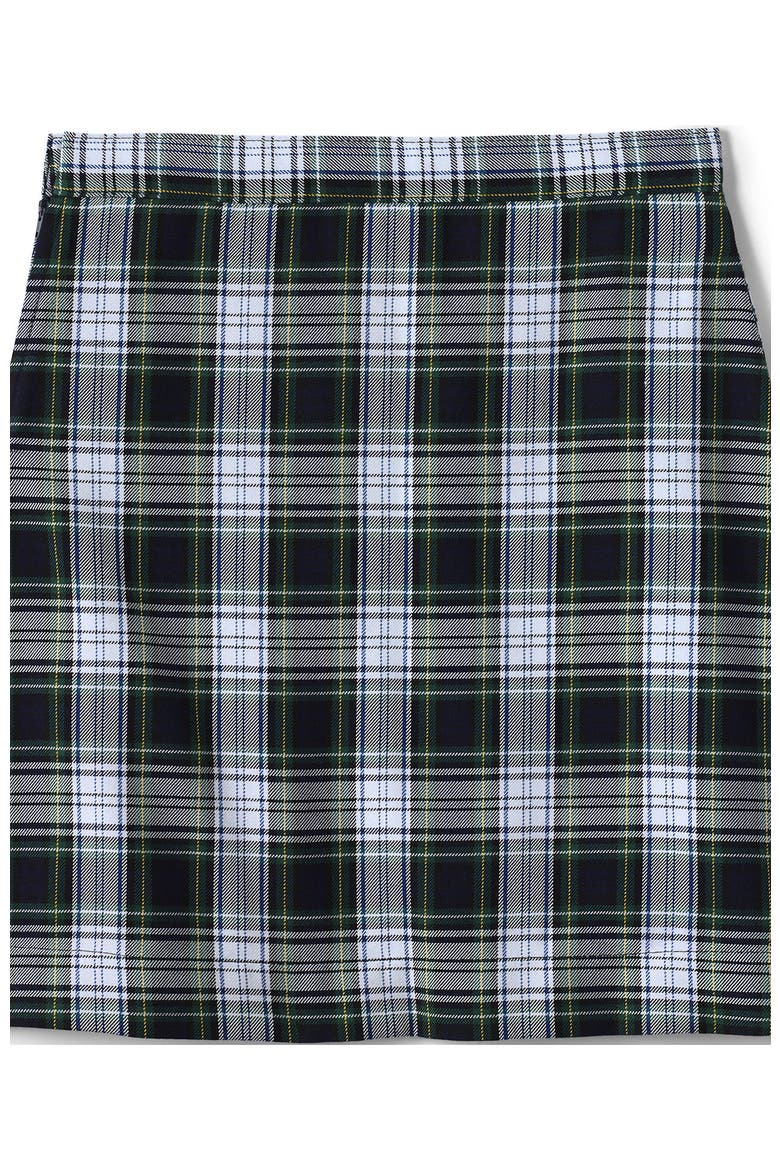 School Uniform Girls Slim Side Pleat Plaid Skort Above Knee, Alternate, color, White Plaid