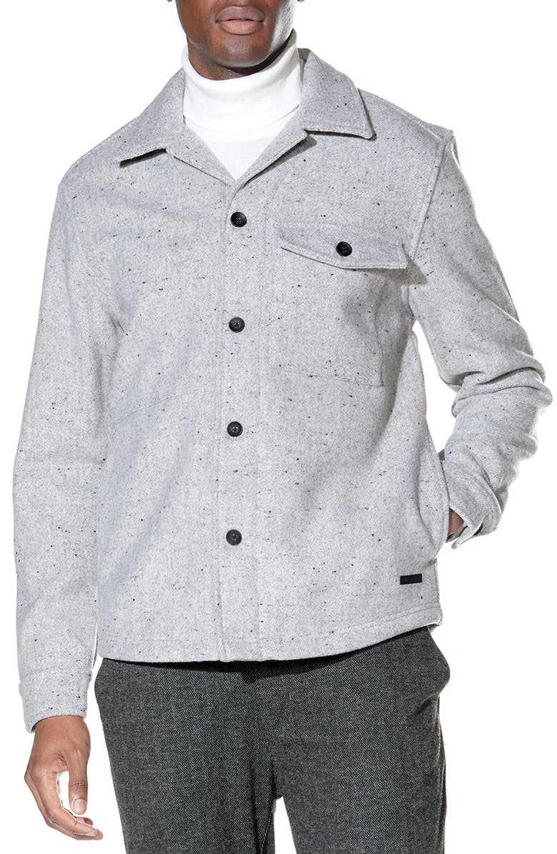 Civil Society Relaxed Fit Nep Shirt Jacket, Main, color, Heather Grey