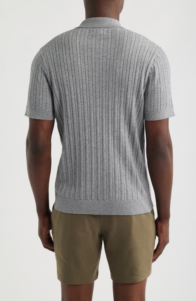 Nordstrom Cabled Cotton & Cashmere Polo Sweater, Alternate, color, 