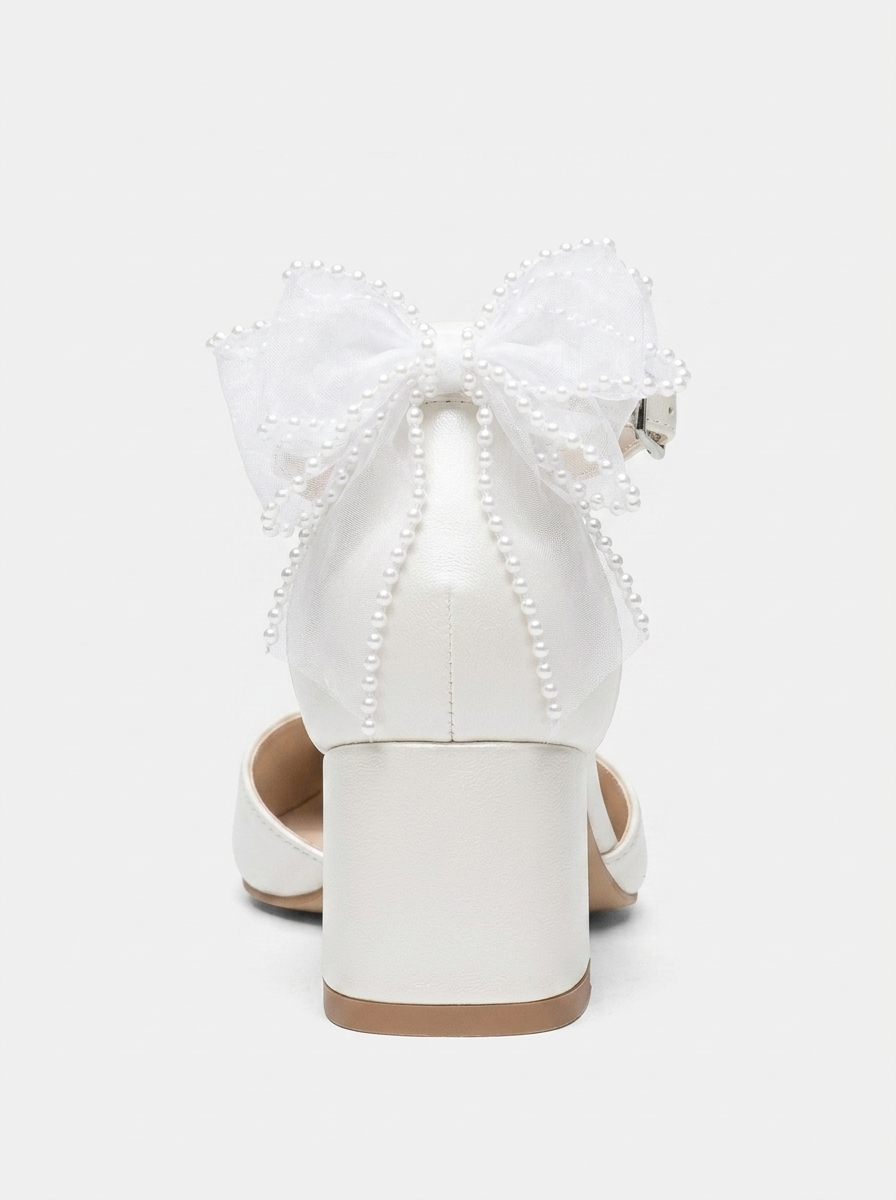 Rosavelle Pointed Toe Block Heel Bridal Sandal, Alternate, color, Ivory