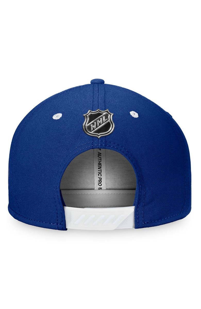 FANATICS Men's Fanatics Branded Blue/White Toronto Maple Leafs 2022 NHL Draft Authentic Pro Snapback Hat, Alternate, color, 
