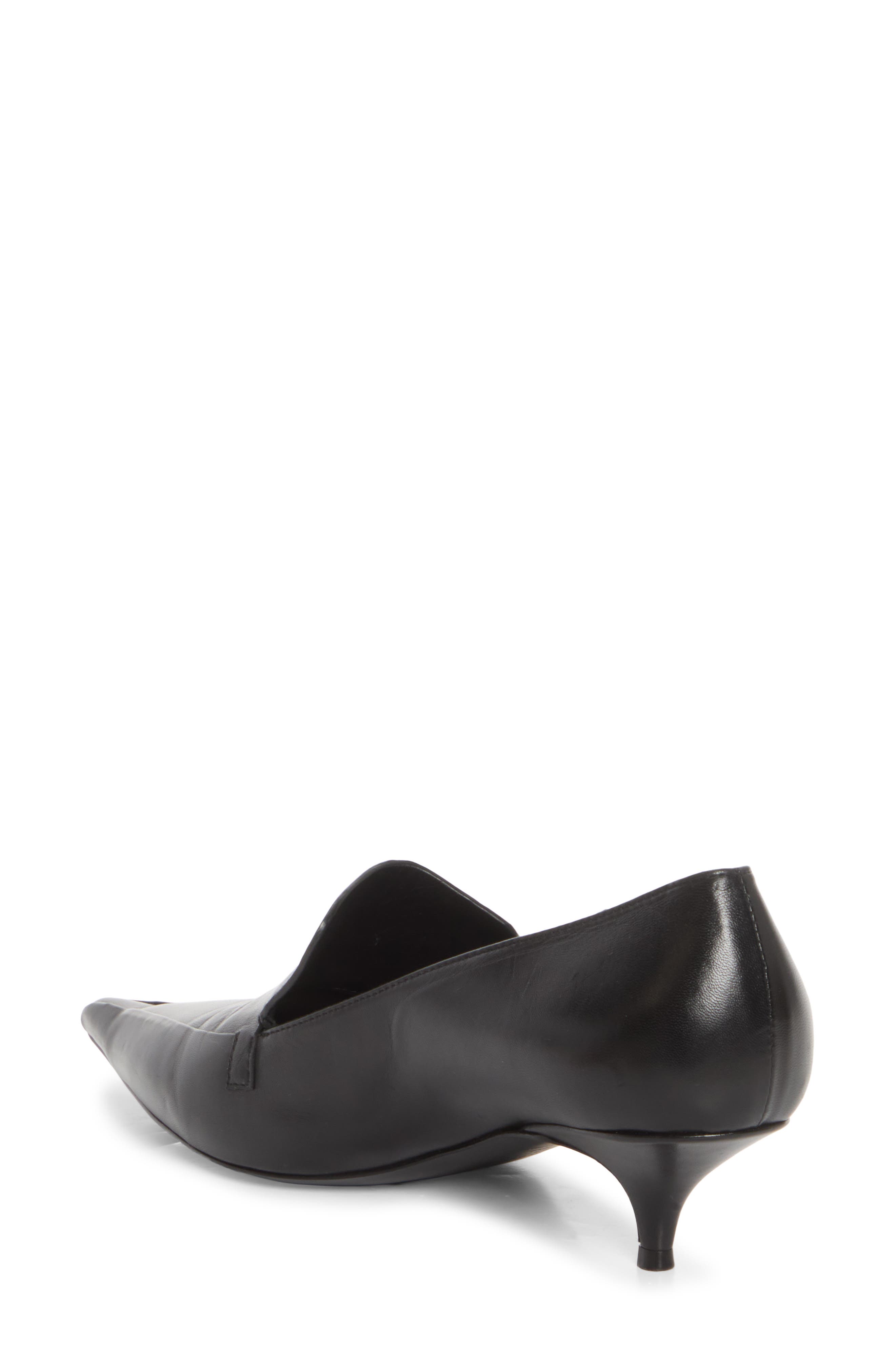 Slash Kitten Heel Loafer Pump, Alternate, color, BLACK