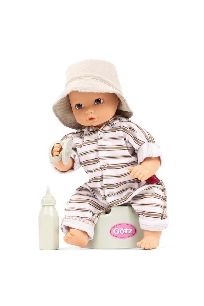 Aquini Girl 13 Inch Stripes Potty Baby Doll, Main, color, Multicolored
