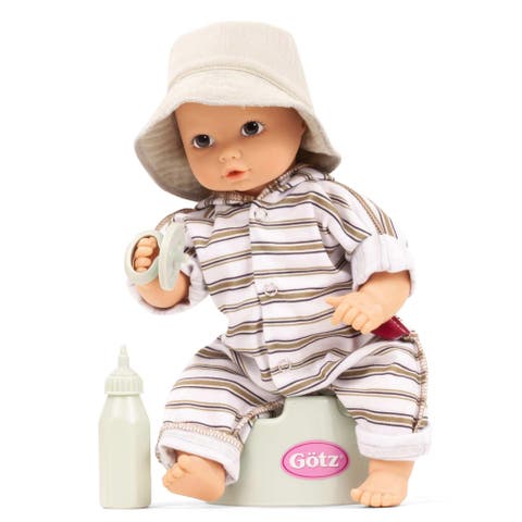 Aquini Girl 13 Inch Stripes Potty Baby Doll