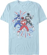 Power Rangers Mens Power Rangers Classic Fireworks Trio T Shirt