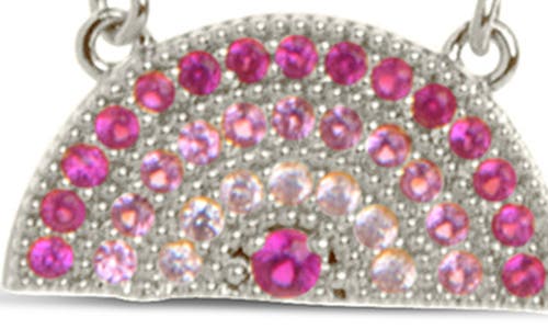 Sterling Forever Shades Of Rainbow Cubic Zirconia Pendant Necklace In Multi