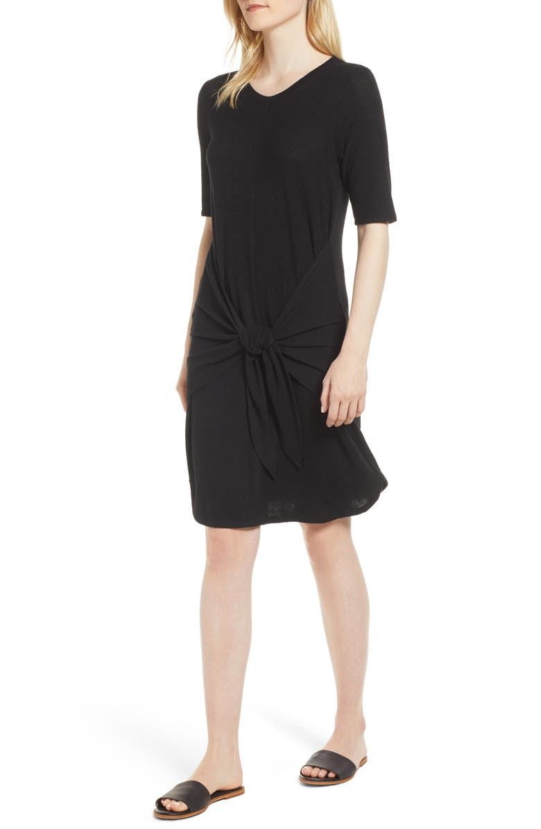 Caslon<sup>®</sup> Caslon Off-Duty Tie Front Knit Dress, Main, color, 