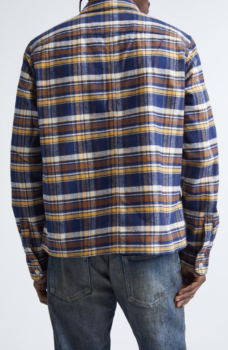Rick Owens DRKSHDW Plaid Crop Overshirt, Alternate, color, Gasoline Plaid