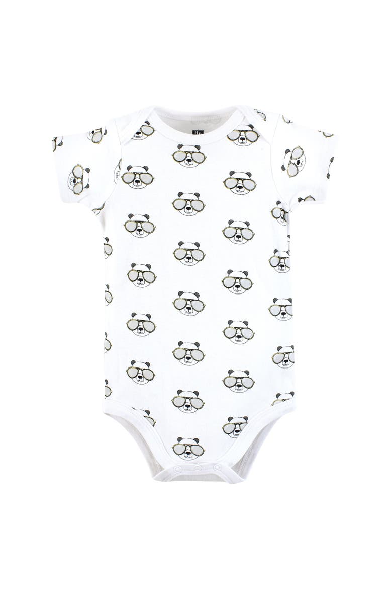 Soft Cotton Bodysuit Triple Pack, Alternate, color, Cool Panda
