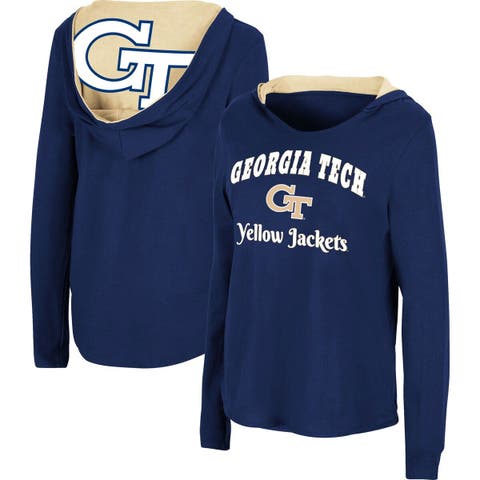 Women's Colosseum Navy Georgia Tech Yellow Jackets Catalina Hoodie Long Sleeve T-Shirt