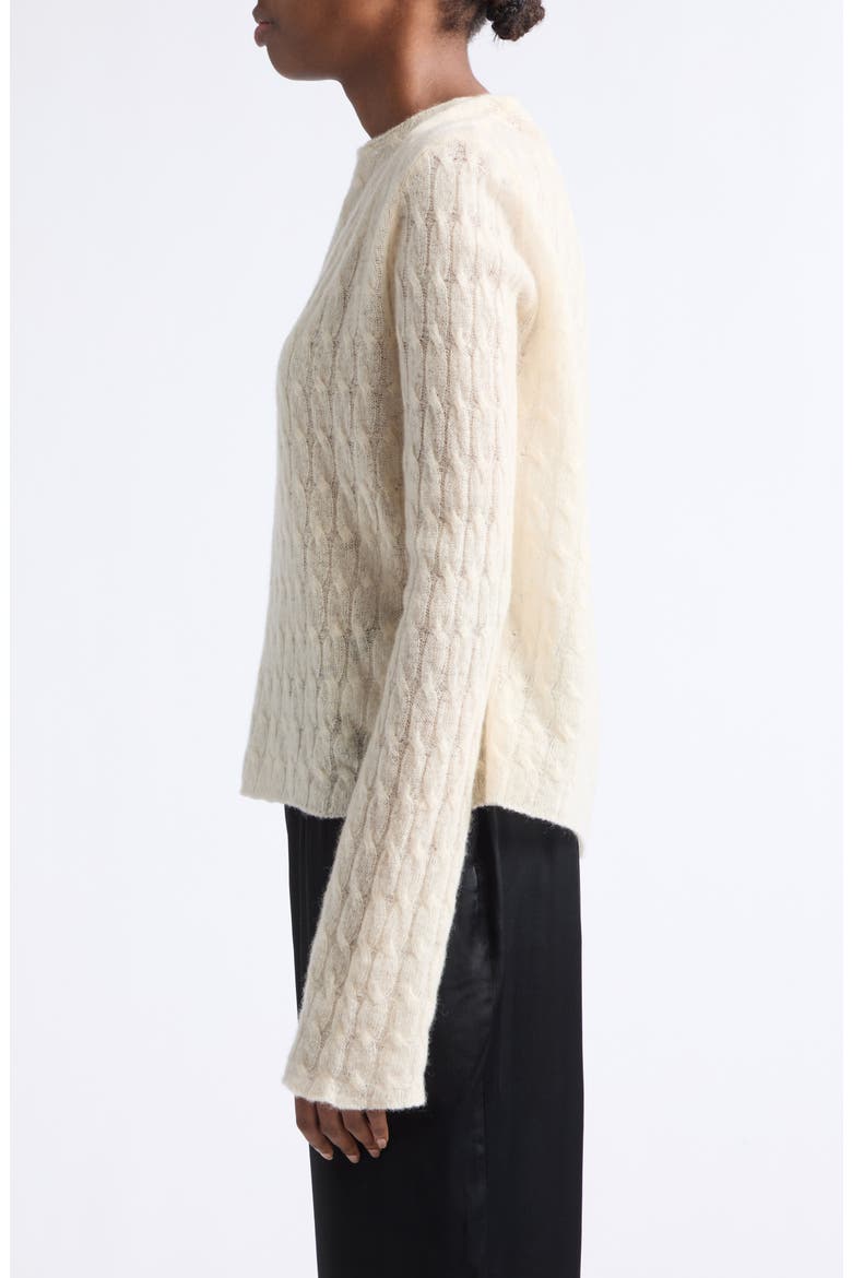 Thin Virgin Wool & Cashmere Sweater, Alternate, color, ECRU