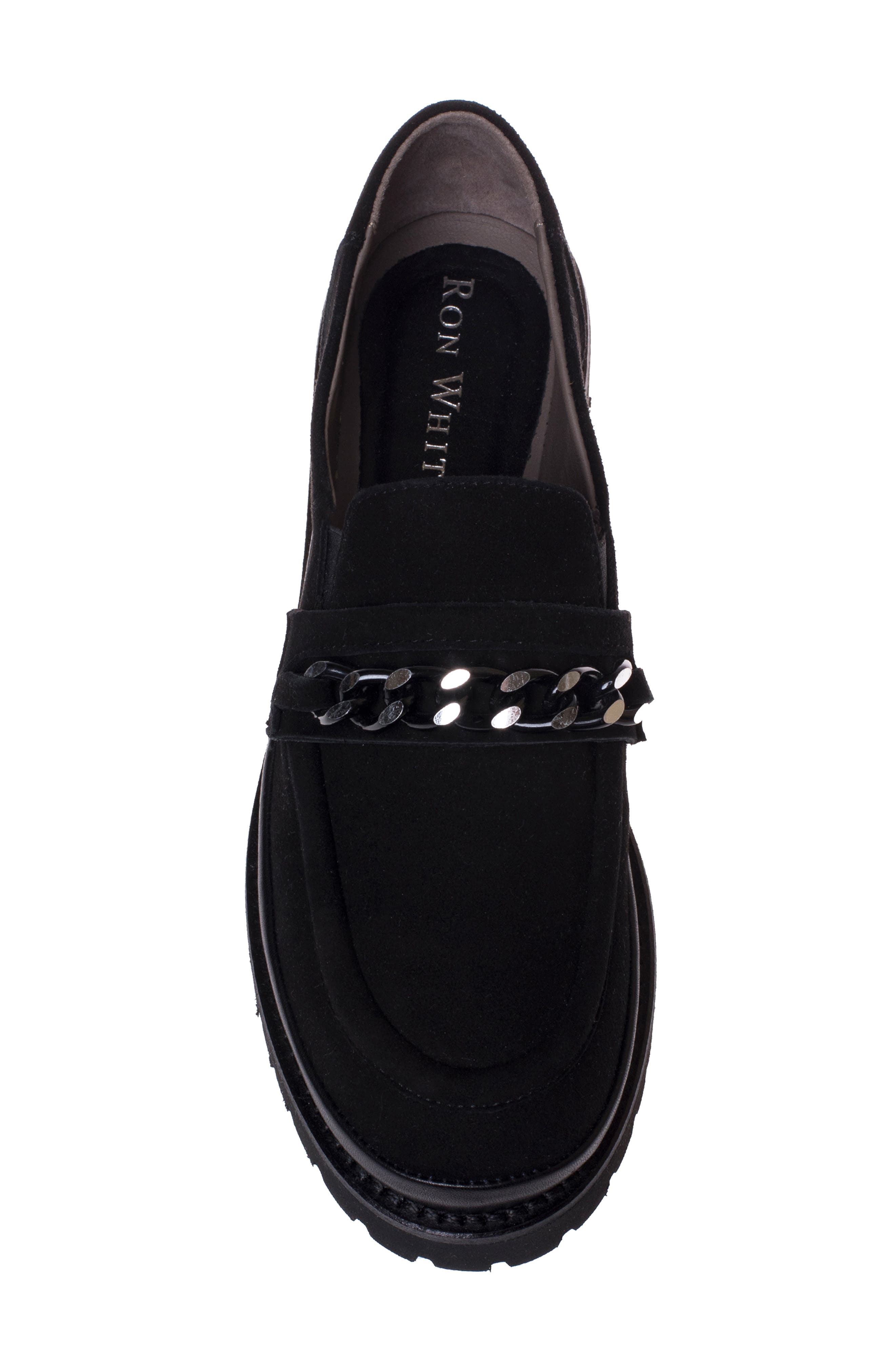 Ron White Renee Chain Detail Weatherproof Loafer, Alternate, color, Onyx