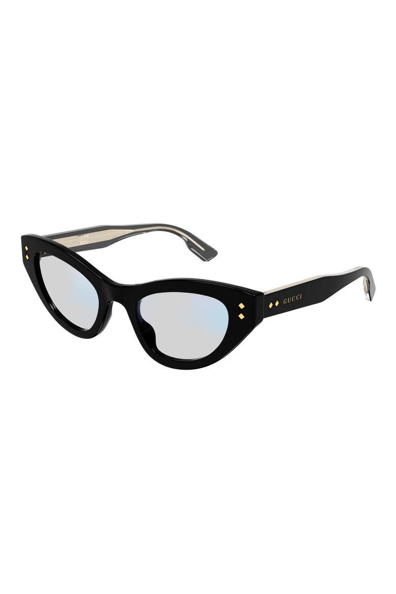 49mm Blue & Beyond Cat Eye Sunglasses, Main, color, BLACK