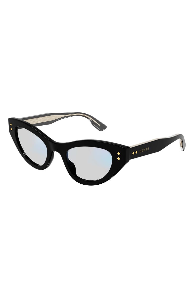 Gucci 49mm Blue & Beyond Cat Eye Sunglasses, Main, color, 
