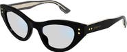 Gucci 49mm Blue & Beyond Cat Eye Sunglasses