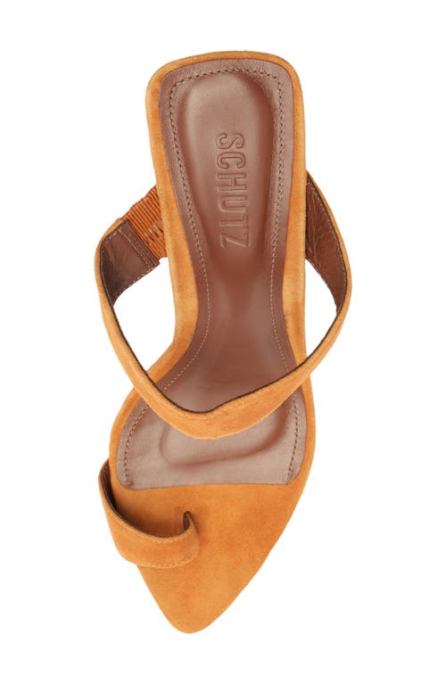 Schutz Melina Pointed Toe Slide Sandal In Orange