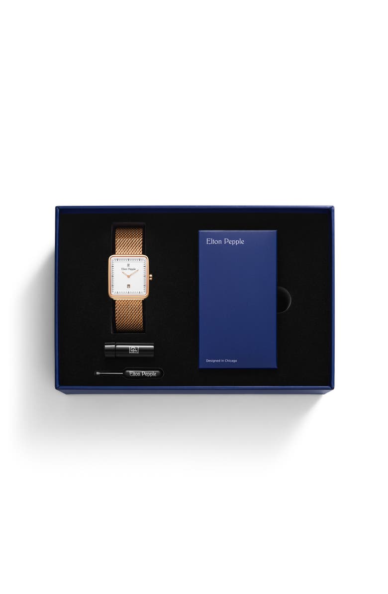 Elton Pepple Women's Modern Norwood, 32mm, Alternate, color, Eggshell White/Rose Gold