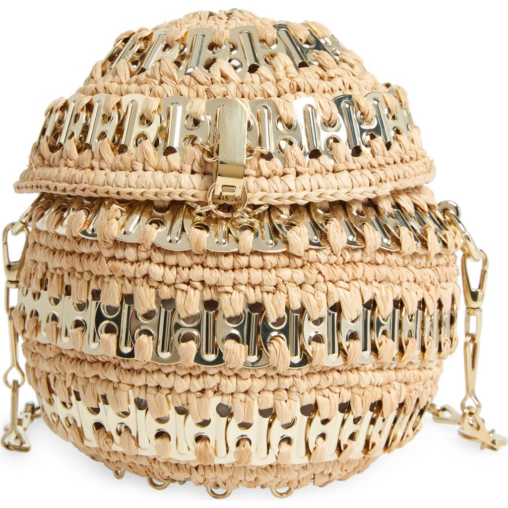 Rabanne 1969 Ball Raffia Shoulder Bag in Natural /Light Gold  product