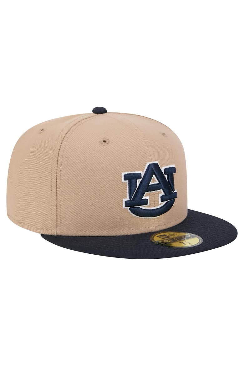 Men's New Era  Khaki Auburn Tigers Two-Tone 59FIFTY Fitted Hat, Alternate, color, Khaki