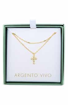 ARGENTO VIVO Layered Mini Cross Pendant Necklace