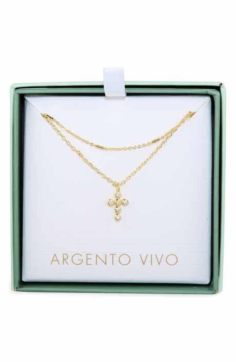 ARGENTO VIVO Layered Mini Cross Pendant Necklace
