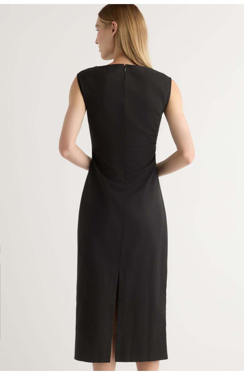 Modern Citizen Inari Cotton Twill Boat-Neck Dress, Alternate, color, Black