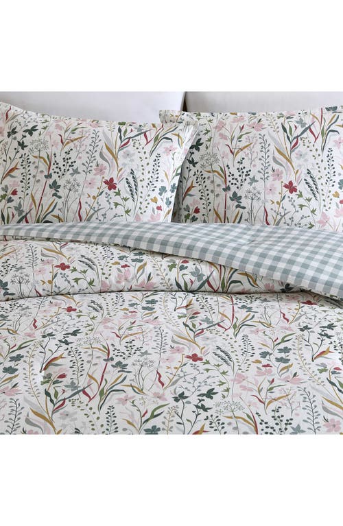 Eddie Bauer Woodland Forest Reversible Comforter Set In White/grey/rose Pink