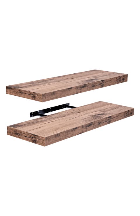 2-Pack 24-Inch Floating Wall Shelves